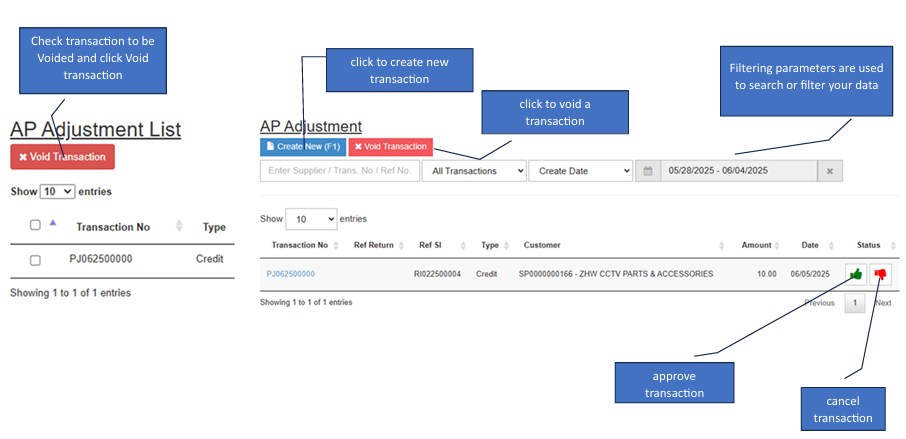 Navigating to AP Adjustment