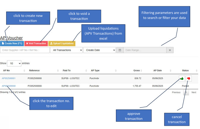 Navigating to AP Voucher