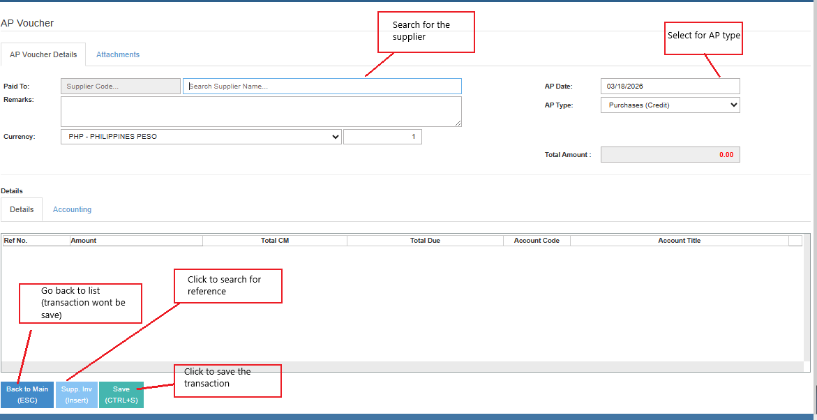 Navigating to AP Voucher