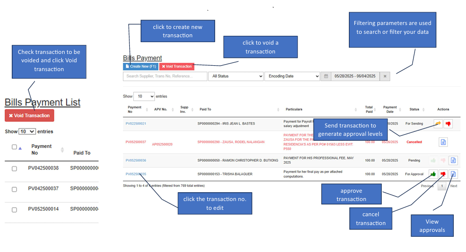 Navigating to Bills Payment