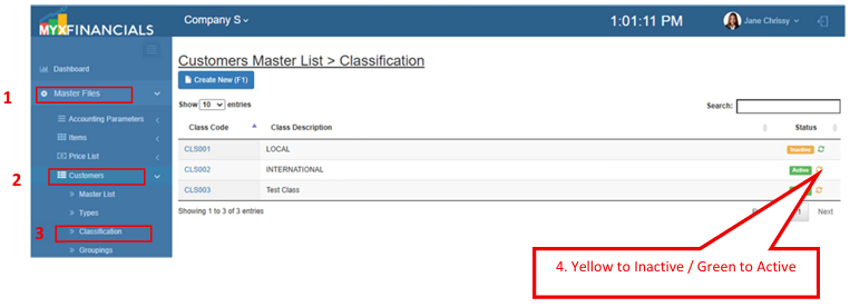 Navigating to Customer