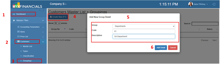Navigating to CustomerGroup
