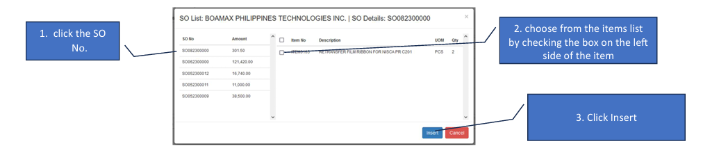 Navigating to Delivery Receipt