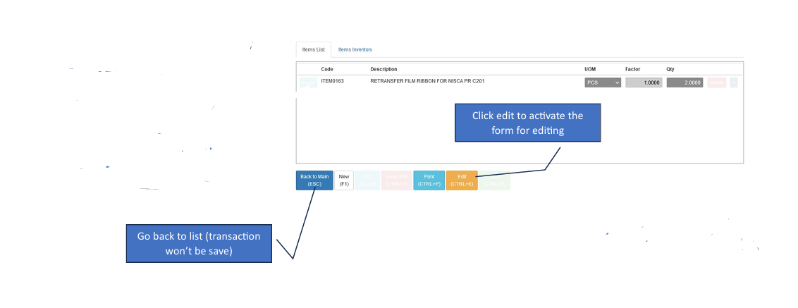 Navigating to Delivery Receipt