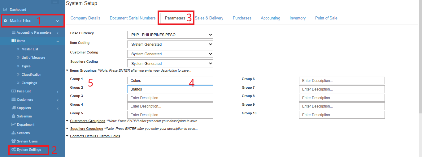 Navigating to Itemgroup