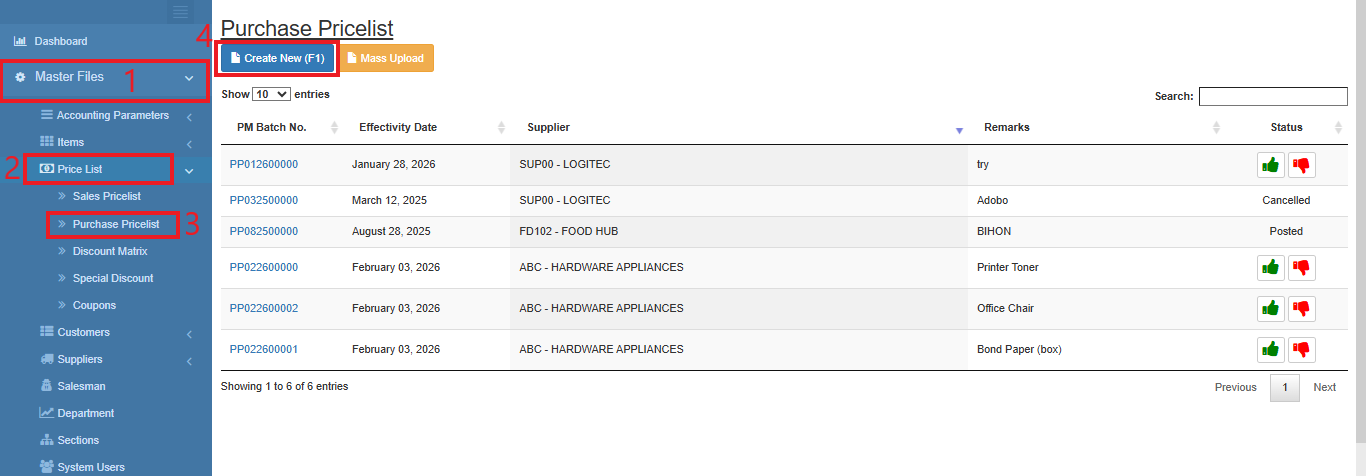 Navigating to Pplist