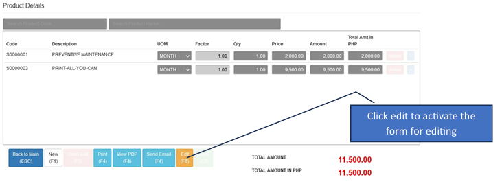 Navigating to Quotation