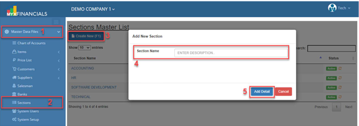 Navigating to Section