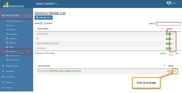 Navigating to Section