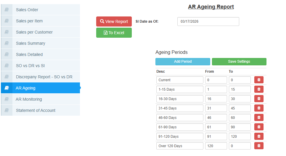 Sales Order Report Filter